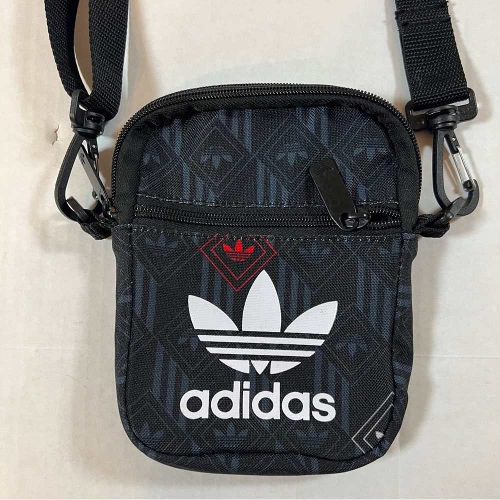 Addias Black crossbody bag purse black white red - pls read below